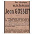 Secrétain - Les martyrs de la Résistance Hommage à Jean Gosset
