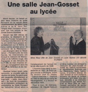 Salle Jean Gosset au lycée de Vendôme 