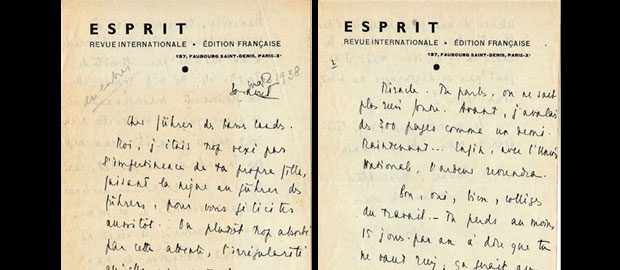 Lettre d'Emmanuel Mounier - Mars 1938